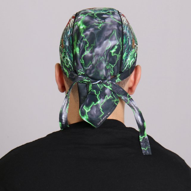Hot Leathers Skeleton Cycle Premium Headwrap Indian Green Biker Du-Rag Headwrap - Tophatter Daily Deals