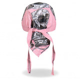 Hot Leathers Banner Skull Headwrap Pink Ride Forever Premium Du-Rag Headwrap - Tophatter Daily Deals