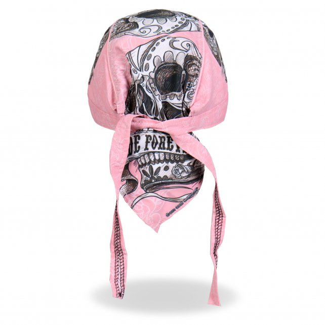Hot Leathers Banner Skull Headwrap Pink Ride Forever Premium Du-Rag Headwrap - Tophatter Daily Deals