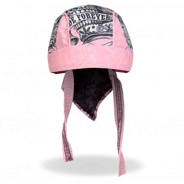 Hot Leathers Banner Skull Headwrap Pink Ride Forever Premium Du-Rag Headwrap - Tophatter Daily Deals