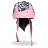 Hot Leathers Banner Skull Headwrap Pink Ride Forever Premium Du-Rag Headwrap - Tophatter Daily Deals