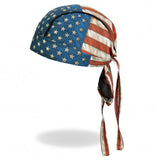 Hot Leathers Distressed American Flag Headwrap Premium Biker Du-Rag Headwrap - Tophatter Daily Deals