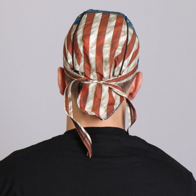 Hot Leathers Distressed American Flag Headwrap Premium Biker Du-Rag Headwrap - Tophatter Daily Deals