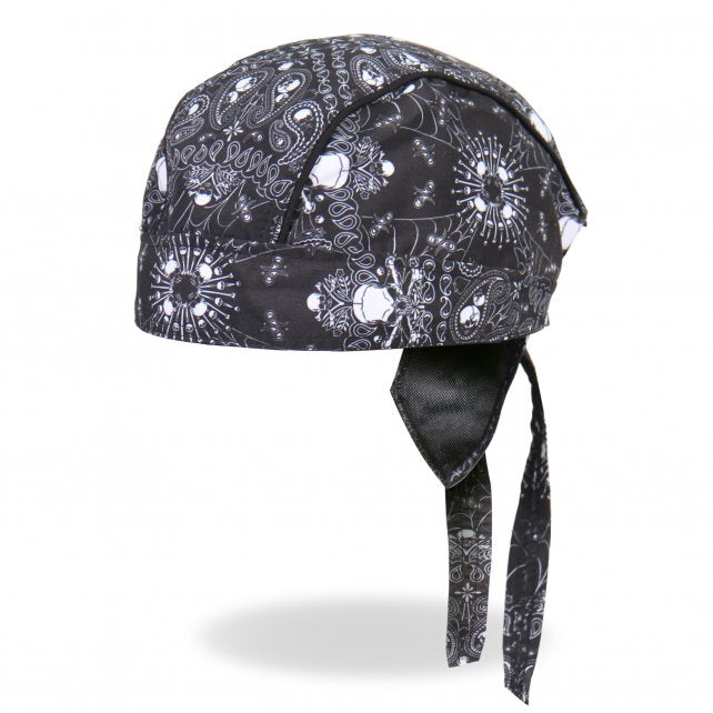 Hot Leathers Skull Paisley Premium Headwrap Biker Crossbones Du-Rag Headwrap - Tophatter Daily Deals