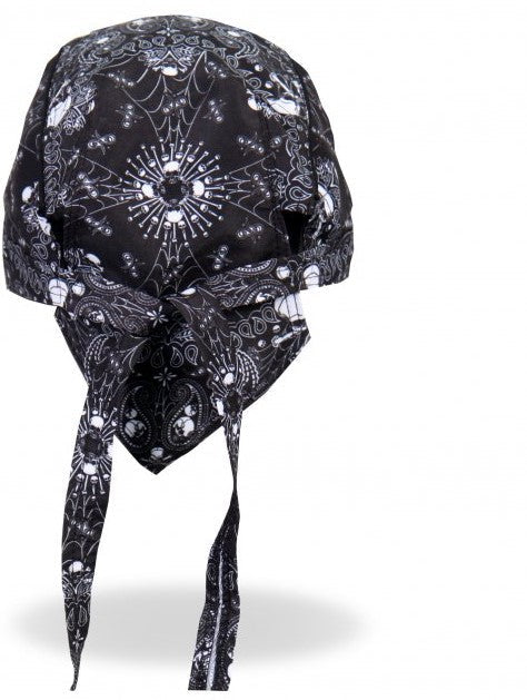 Hot Leathers Skull Paisley Premium Headwrap Biker Crossbones Du-Rag Headwrap - Tophatter Daily Deals