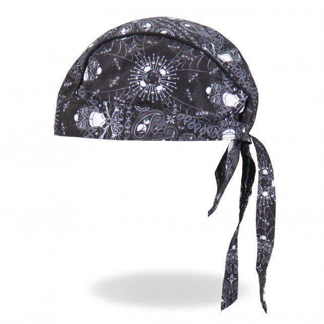 Hot Leathers Skull Paisley Premium Headwrap Biker Crossbones Du-Rag Headwrap - Tophatter Daily Deals