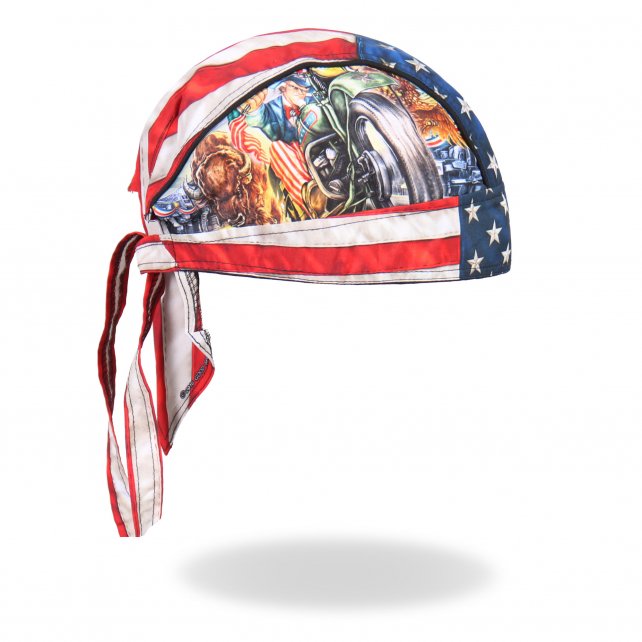 Hot Leathers Uncle Sam Racer Headwrap American Flag Premium Biker Durag Headwrap - Tophatter Daily Deals