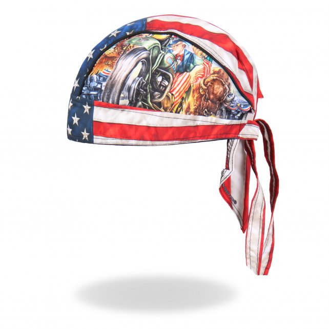 Hot Leathers Uncle Sam Racer Headwrap American Flag Premium Biker Durag Headwrap - Tophatter Daily Deals