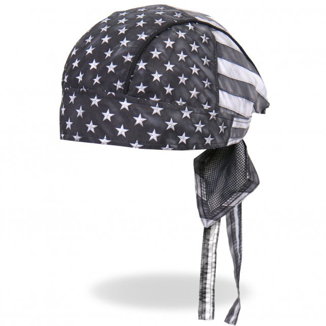 Hot Leathers Distressed American Flag Headwrap Premium Durag - Gray Headwrap - Tophatter Daily Deals