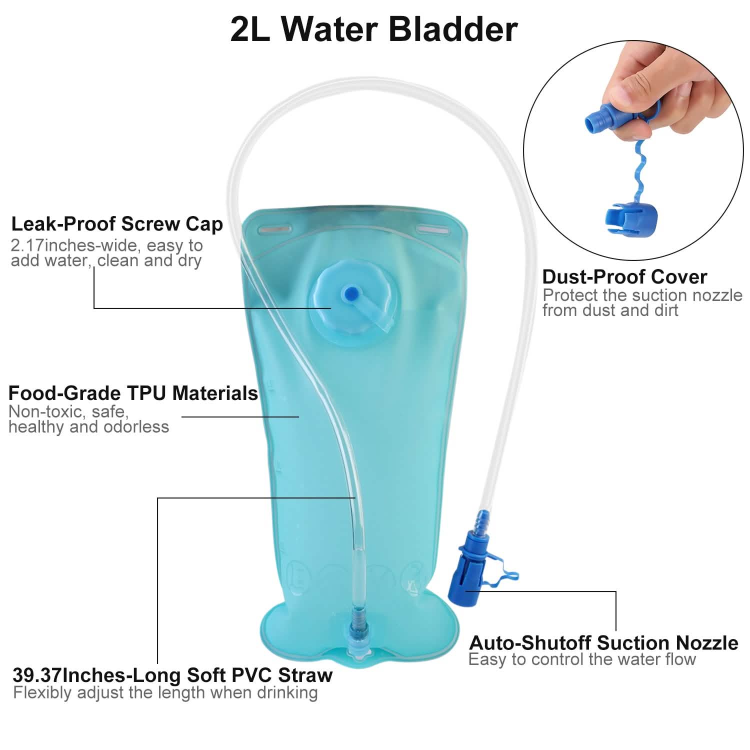 Hydration Backpack Pack with 2L Water Bladder Outdoor Recreation - Tophatter Daily Deals