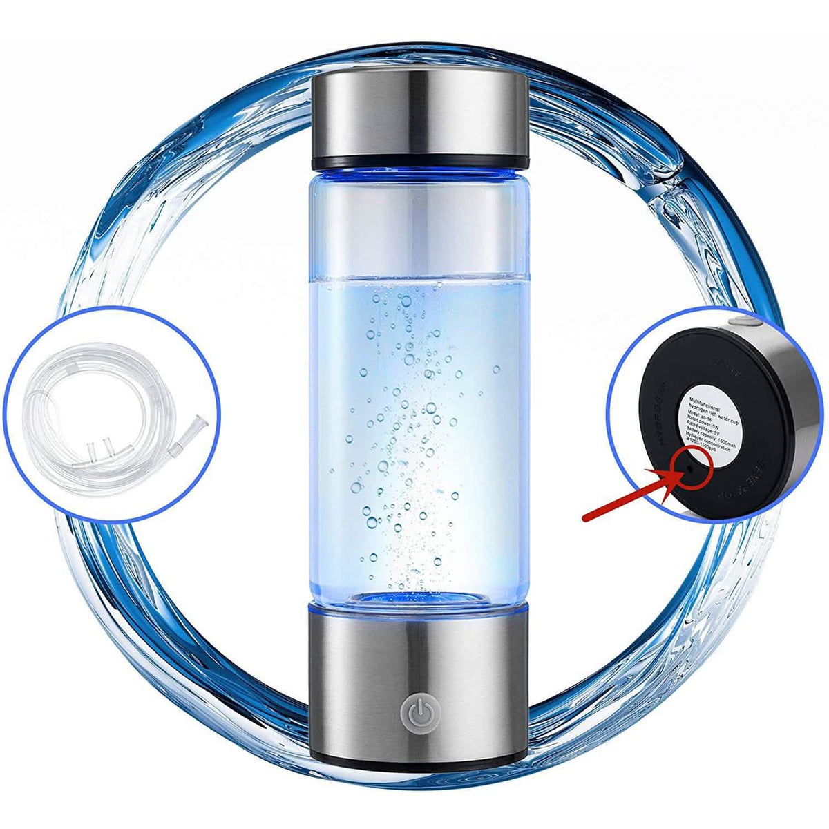 Hydrogen Water Bottle Generator with Inhaler Adapter Health & Wellness - Tophatter Daily Deals