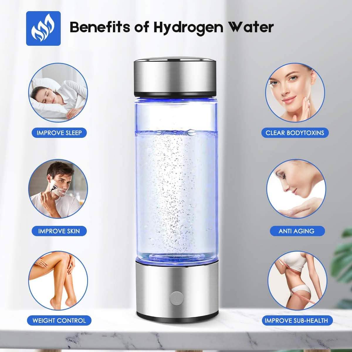Hydrogen Water Bottle Generator with Inhaler Adapter Health & Wellness - Tophatter Daily Deals