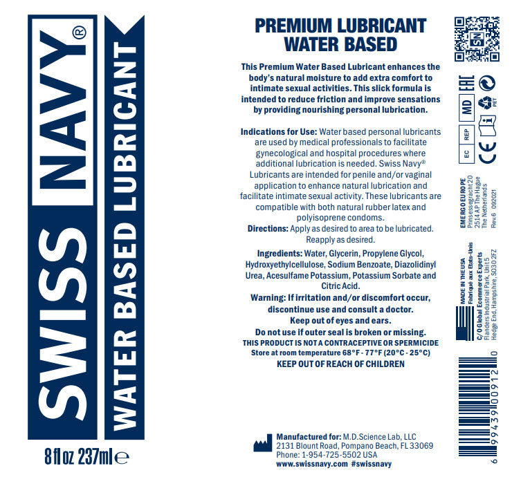 Swiss Navy Water Based Lubricant 473ml – Personal Lubricant > Lube > Water Based - Tophatter Daily Deals