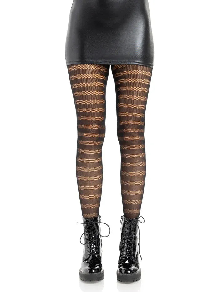 Cosima Striped Net Tights – Nylon Spandex Hosiery > Clothes > Hosiery > Pantyhose & Tights - Tophatter Daily Deals