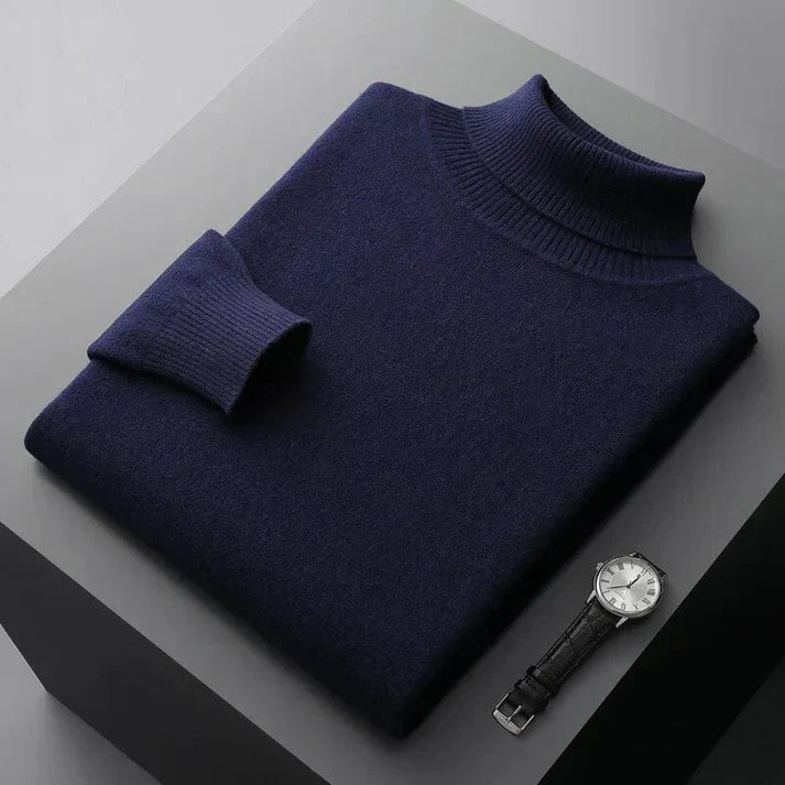Soft Classic Men's Turtleneck Sweater - Cashmere, Warm Wear dark blue - Tophatter Daily Deals