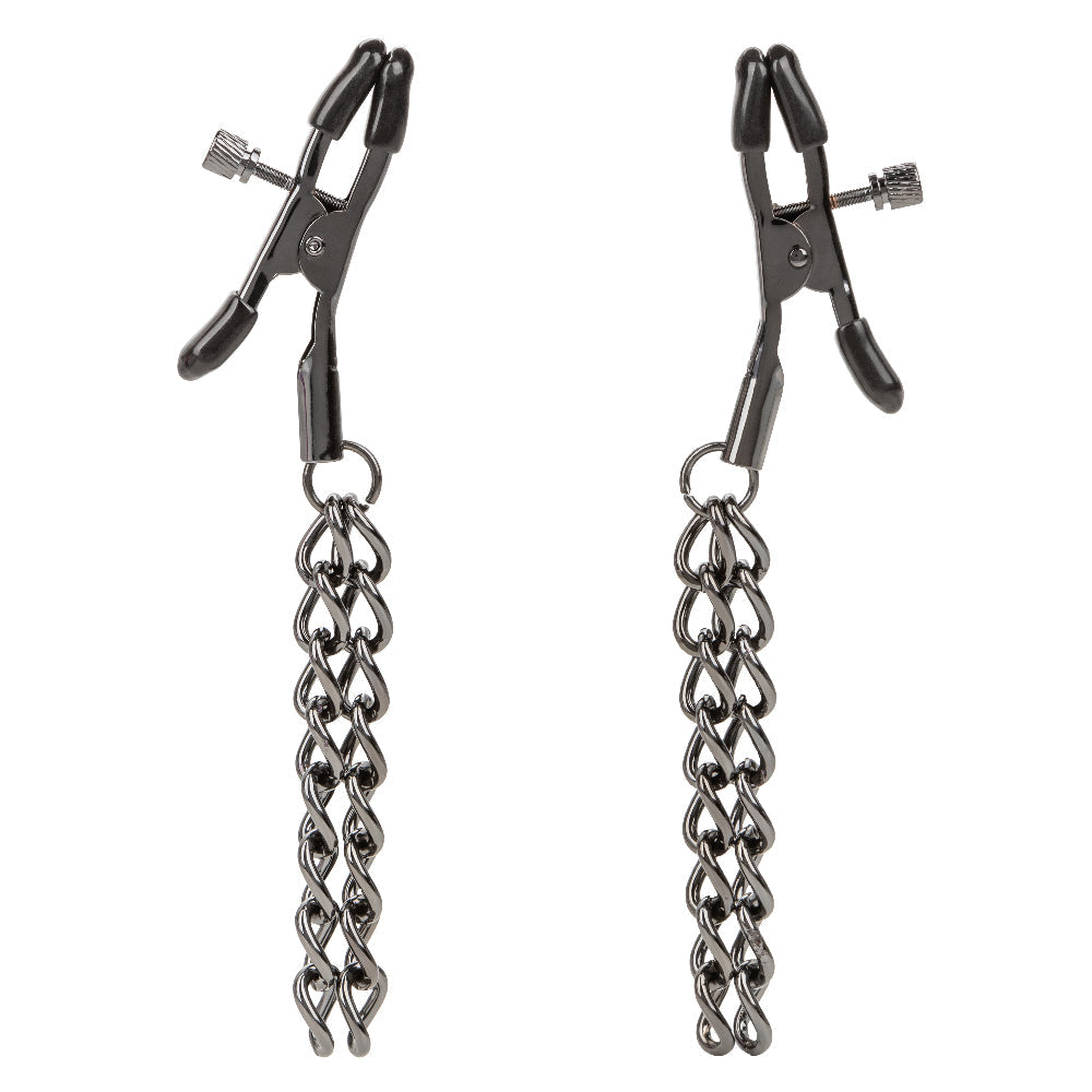 Euphoria Collection Black Chain Adjustable Nipple Clamps with Soft Pads > Sex Toys > Nipple Clamps - Tophatter Daily Deals