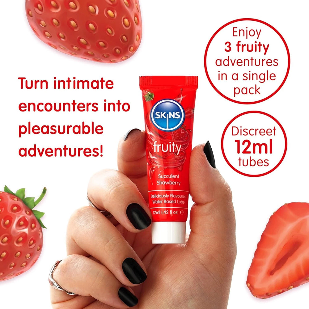 Skins Fruity Tubes 12ml Watermelon Strawberry Mango Lubricants > Lube > Flavoured - Tophatter Daily Deals