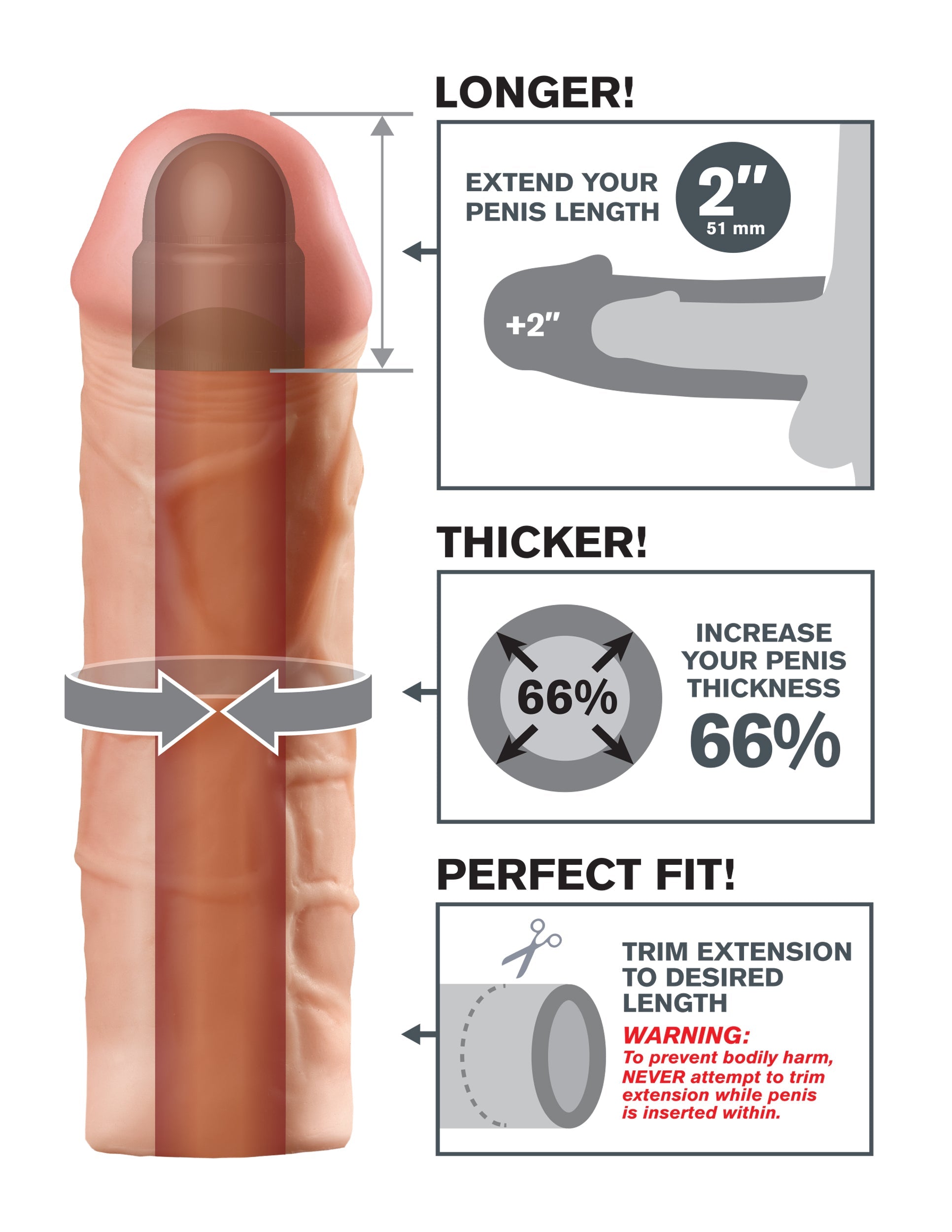 Mega 2" Extension > Sex Toys For Men > Penis Sleeves - Tophatter Daily Deals