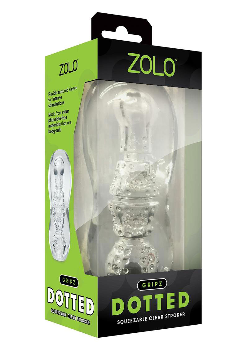 Zolo Gripz Dotted Clear – Squeezable Stroker > Sex Toys For Men > Masturbators > Manual - Tophatter Daily Deals