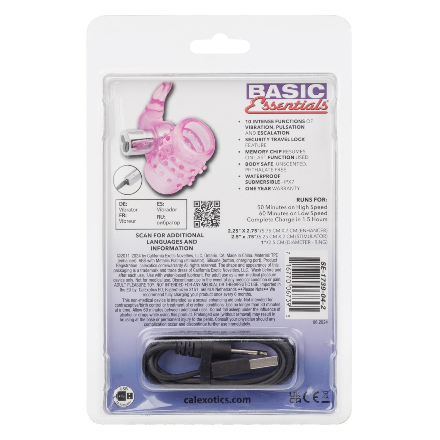 Basic Essentials Stretchy Bunny Vibrating Enhancer > Cock Ring > Vibrating - Tophatter Daily Deals