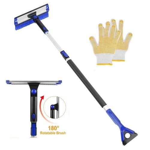 Ice Scraper Extendable Telescoping Snow Remover Automotive - Tophatter Daily Deals