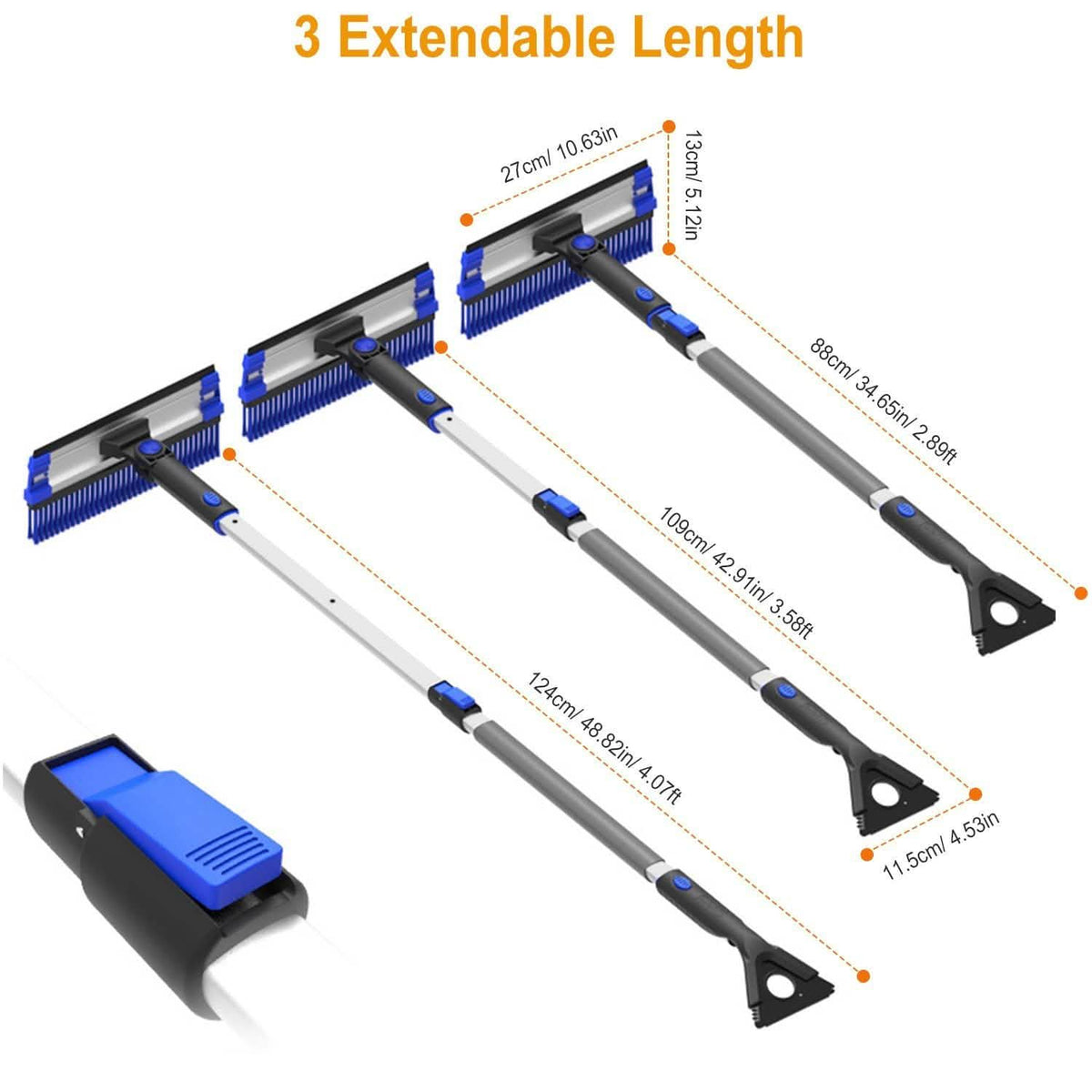 Ice Scraper Extendable Telescoping Snow Remover Automotive - Tophatter Daily Deals