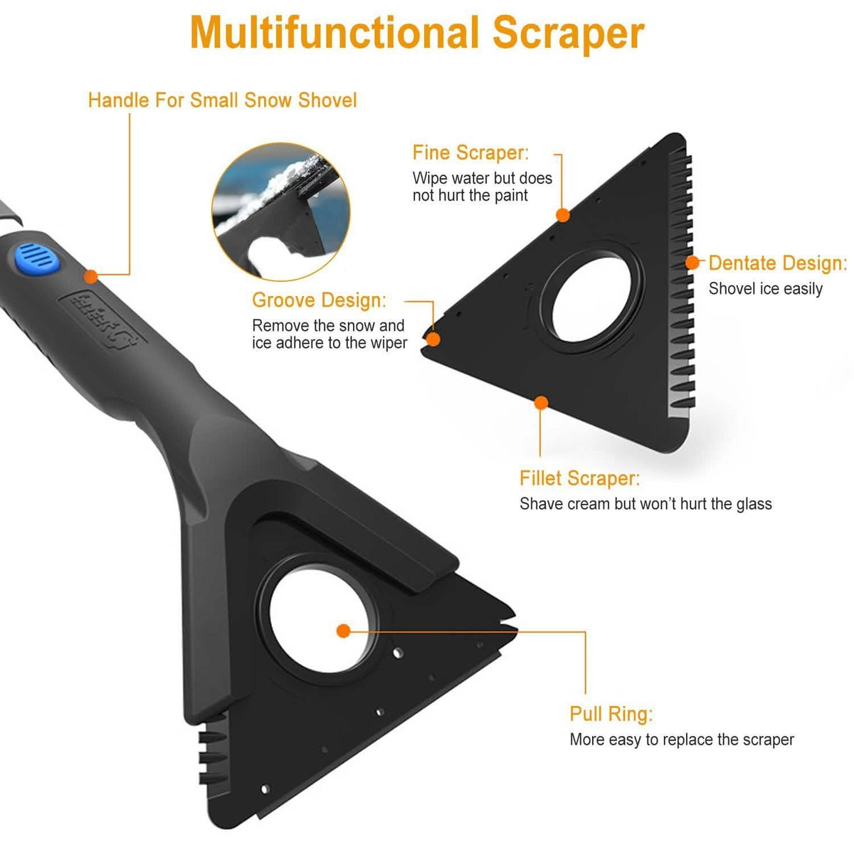Ice Scraper Extendable Telescoping Snow Remover Automotive - Tophatter Daily Deals