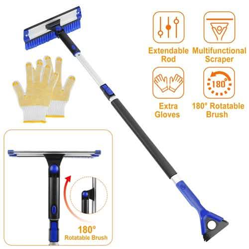 Ice Scraper Extendable Telescoping Snow Remover Automotive - Tophatter Daily Deals