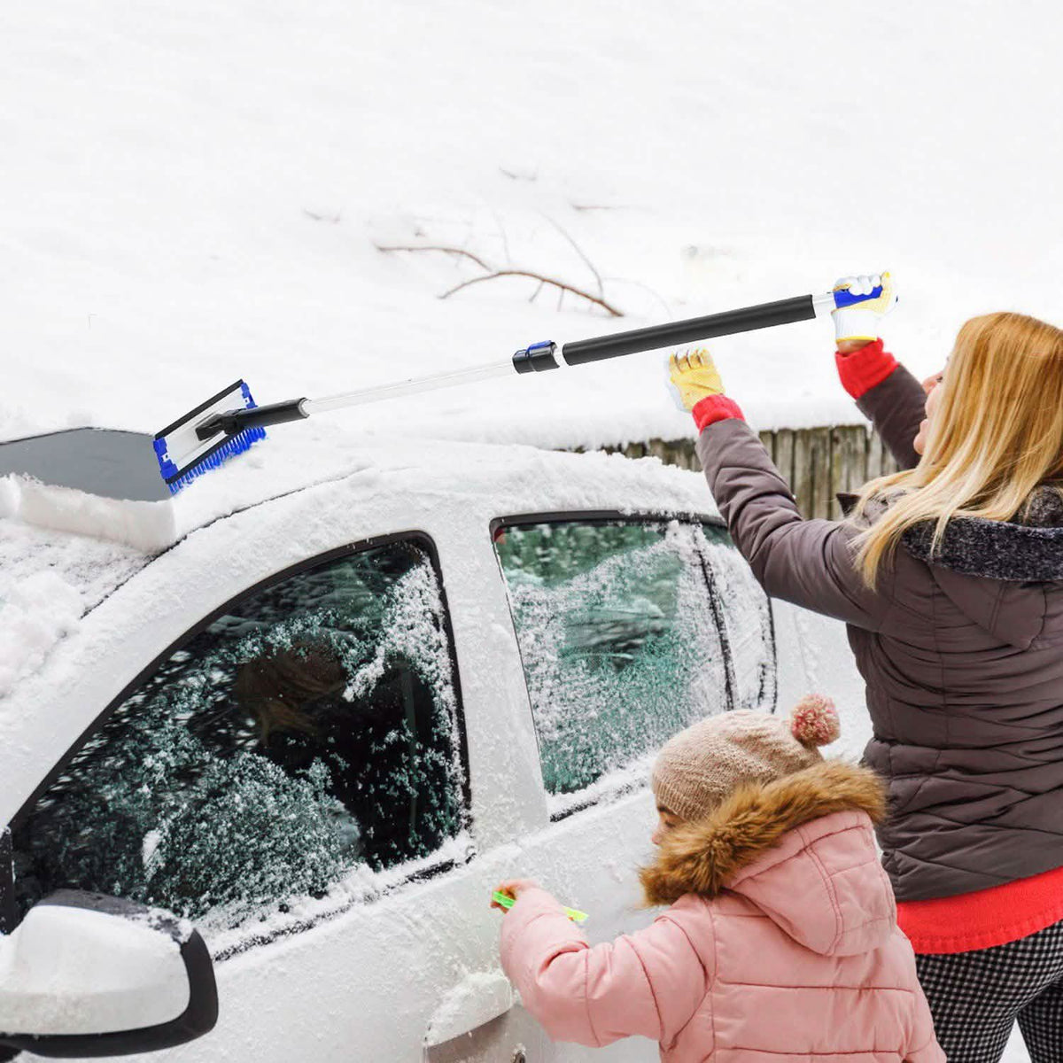 Ice Scraper Extendable Telescoping Snow Remover Automotive - Tophatter Daily Deals