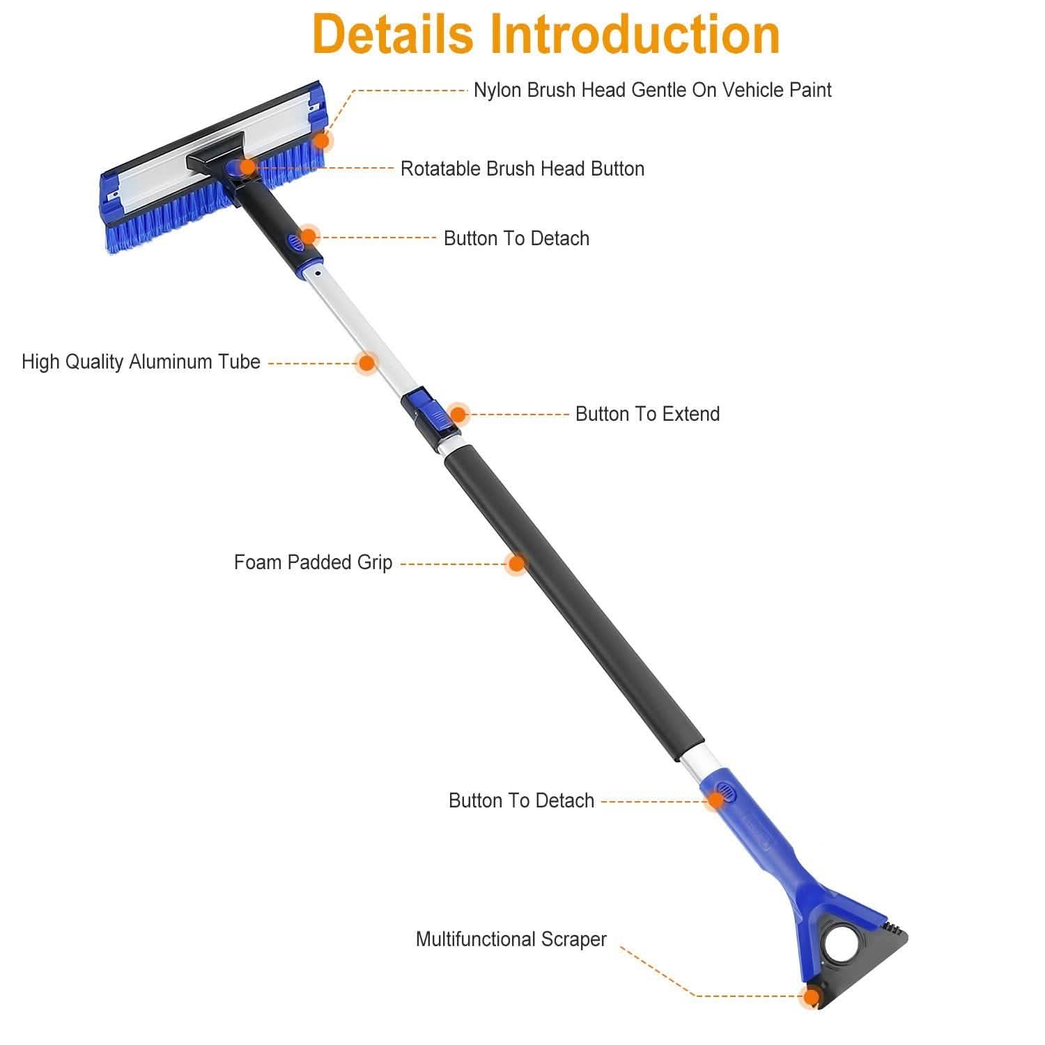 Ice Scraper Extendable Telescoping Snow Remover Automotive - Tophatter Daily Deals