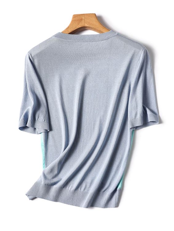 Summer Ice Silk Short Sleeve T-shirt Blouses - Tophatter Daily Deals