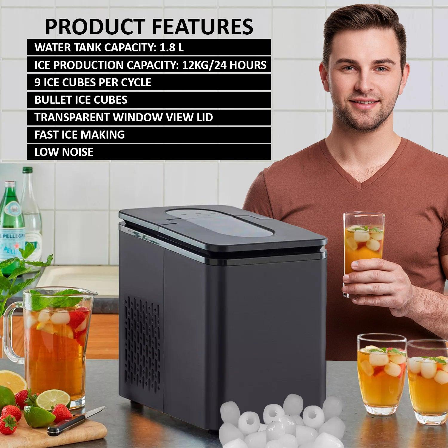 Ice Cubes Maker Machine - 1.8L Automatic Electric Ice Cube Maker Counter Top Cocktails Drink Home - Tophatter Daily Deals