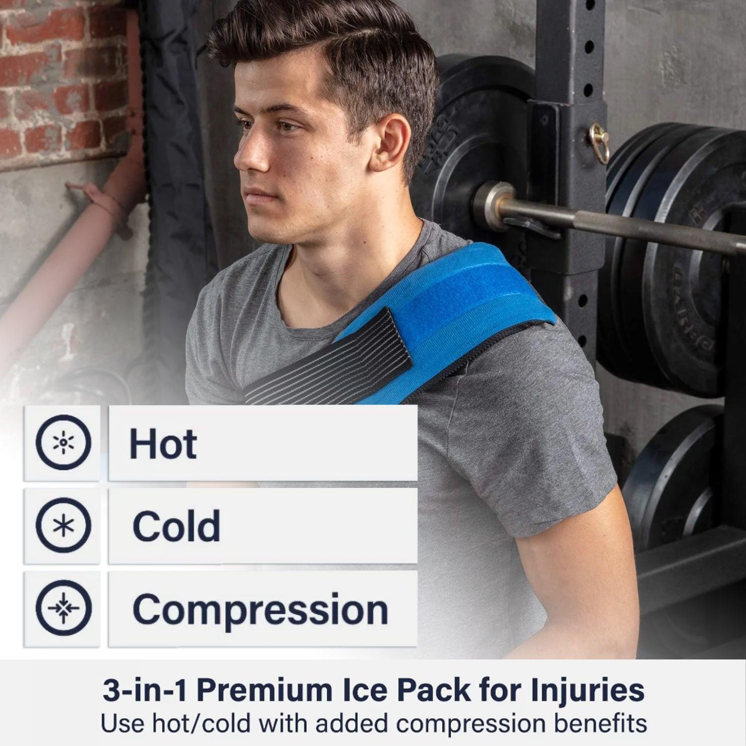 Injury Ice Pack - 3-in-1 Knee Ice Wrap Reusable Ice Packs for Knees Hot and Cold Gel Pack Health Care - Tophatter Daily Deals