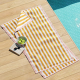 Oversized Striped Border Cabana Beach Towel - Santa Cruz Bath - Tophatter Daily Deals