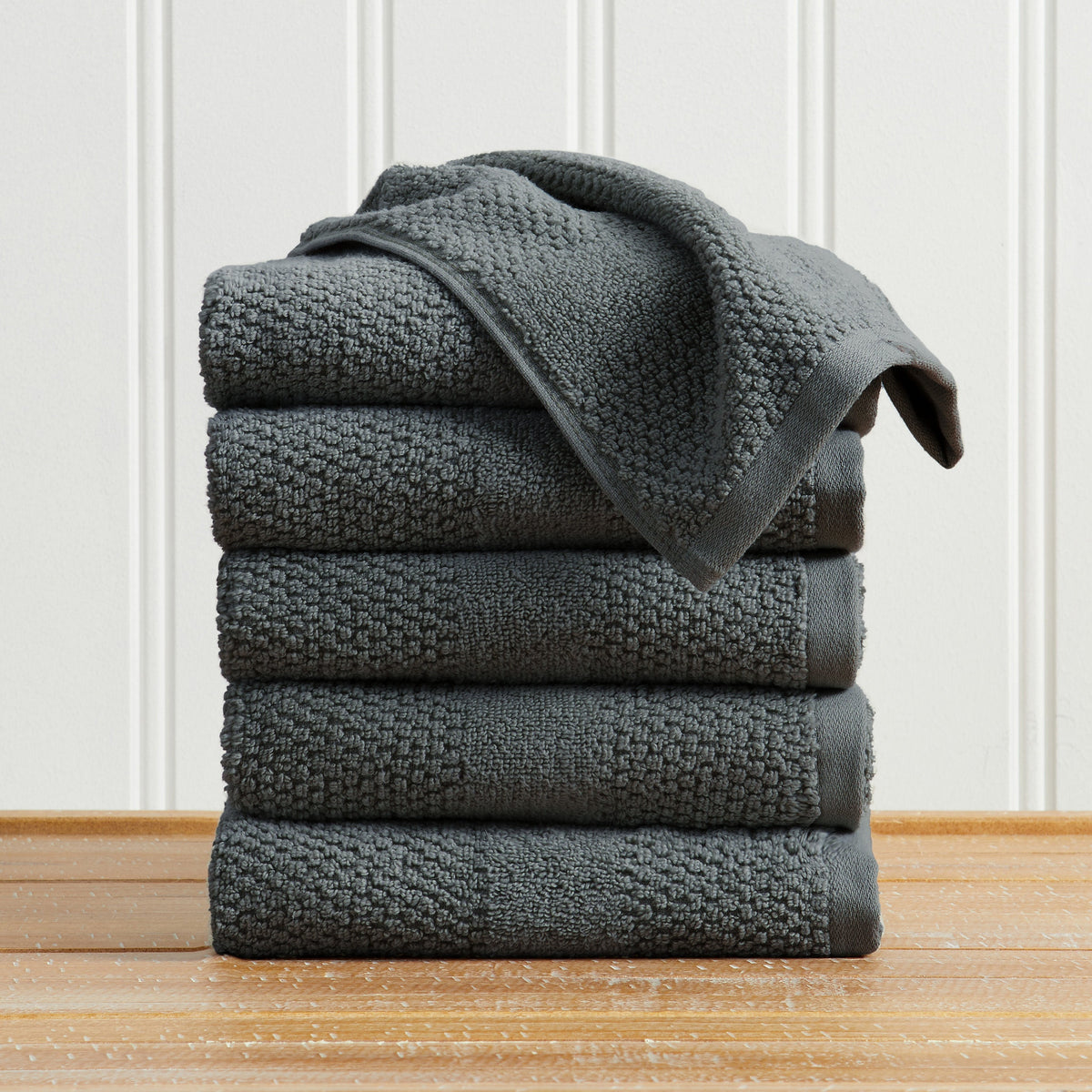 100% Cotton Woven Texture Bath Towel Set - Marbella Collection Hand Towel (Pack of 6) Midnight Blue Bath - Tophatter Daily Deals
