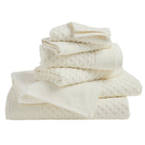 Cotton Diamond Waffle Weave Bath Towel Set - Grayson Collection 6 Piece Set Ivory Bath - Tophatter Daily Deals
