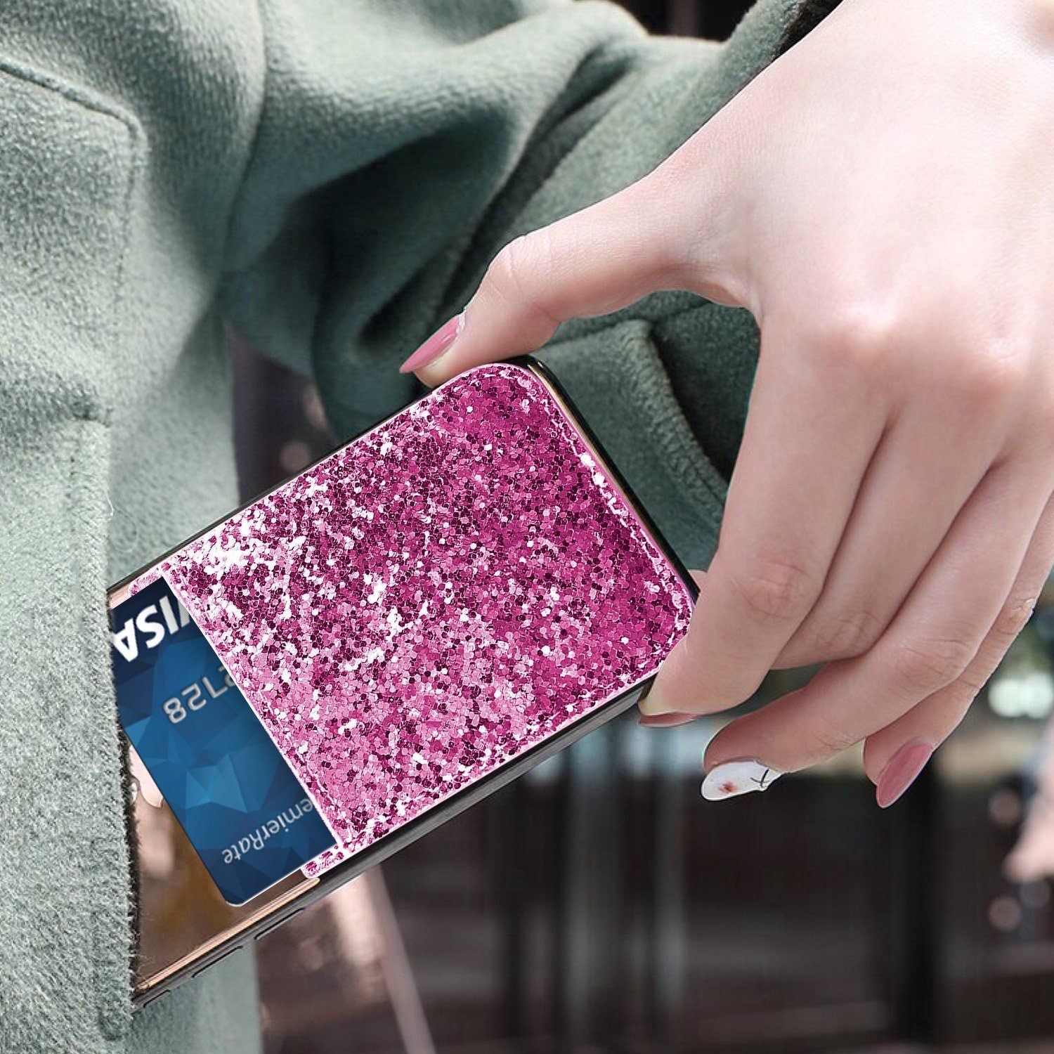 iFab Stick-On ID, Credit Card Wallet Phone Case for iPhone, Android Smartphones Phone Case - Tophatter Daily Deals