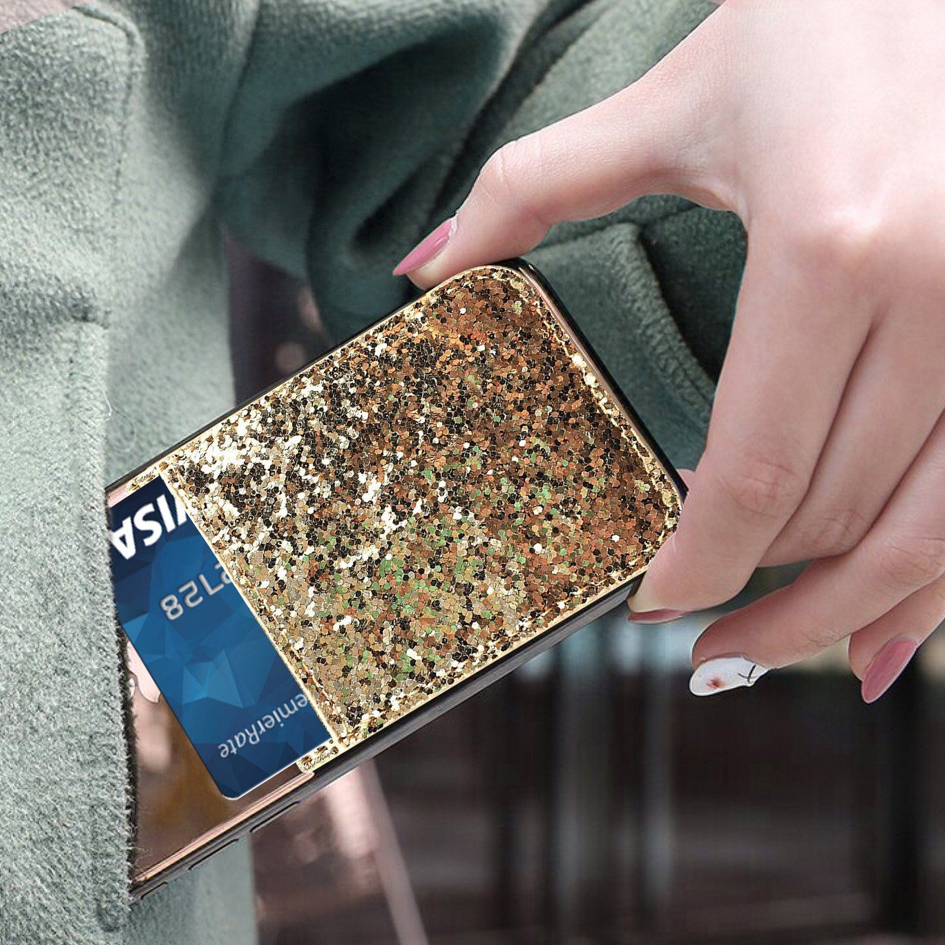 iFab Stick-On ID, Credit Card Wallet Phone Case for iPhone, Android Smartphones Phone Case - Tophatter Daily Deals