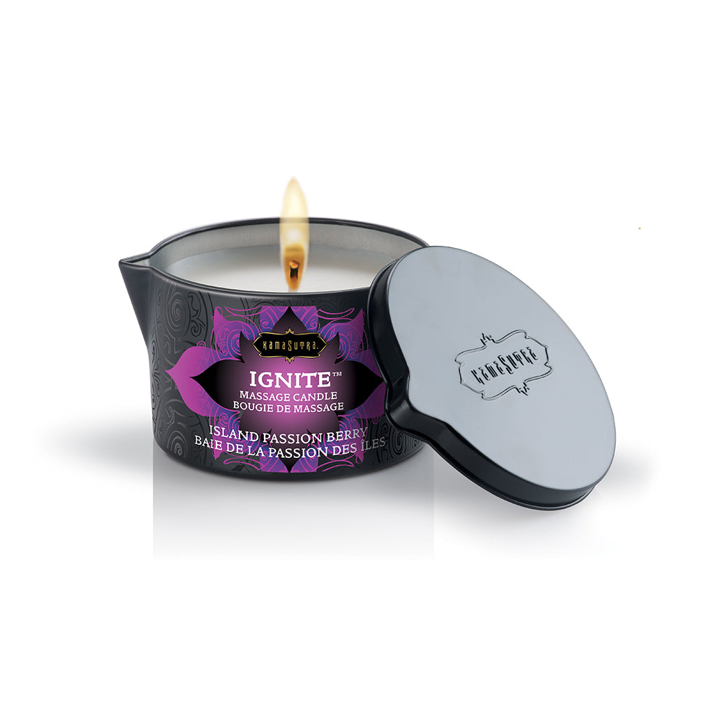 Ignite Massage Oil Candle Island Passion Berry Scented Massage Oil Candle - Tophatter Daily Deals