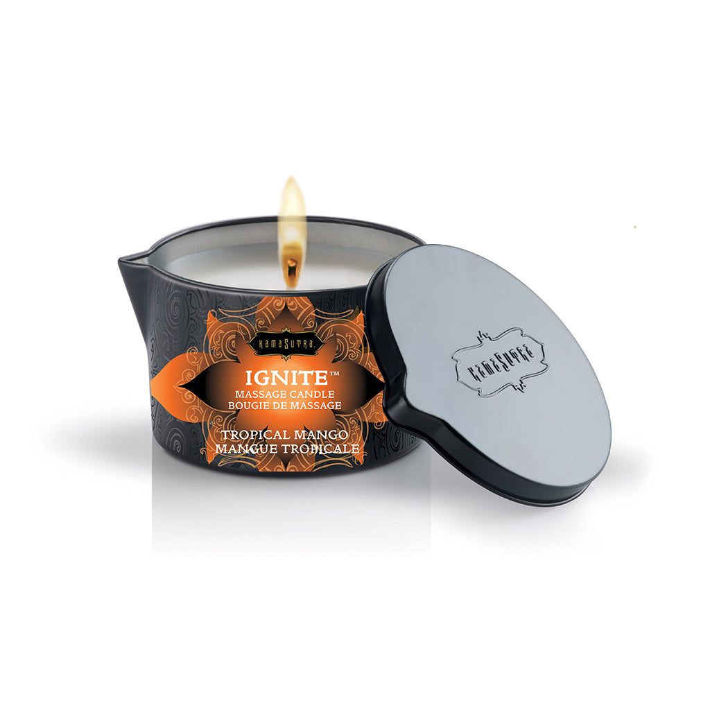 Ignite Massage Oil Candle Tropical Mango Scented Massage Oil Candle - Tophatter Daily Deals