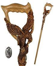 Hunting Eagle and Fish: Artisan Intricate Detail Handcarved Cane Animal Handled Canes - Tophatter Daily Deals