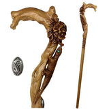 Lizard and Flower: Artisan Intricate Detail Handcarved Cane Animal Handled Canes - Tophatter Daily Deals