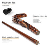 Buffalo Skull Snake: Artisan Intricate Handcarved Wood Cane Hand Carved Artisan - Tophatter Daily Deals