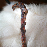 Buffalo Skull Snake: Artisan Intricate Handcarved Wood Cane Hand Carved Artisan - Tophatter Daily Deals