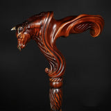 Bull Buffalo Right Hand Ergonomic Handcarved Cane Hand Carved Artisan - Tophatter Daily Deals