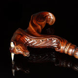 Bull Buffalo Right Hand Ergonomic Handcarved Cane Hand Carved Artisan - Tophatter Daily Deals