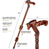 Bull Buffalo Right Hand Ergonomic Handcarved Cane Hand Carved Artisan - Tophatter Daily Deals