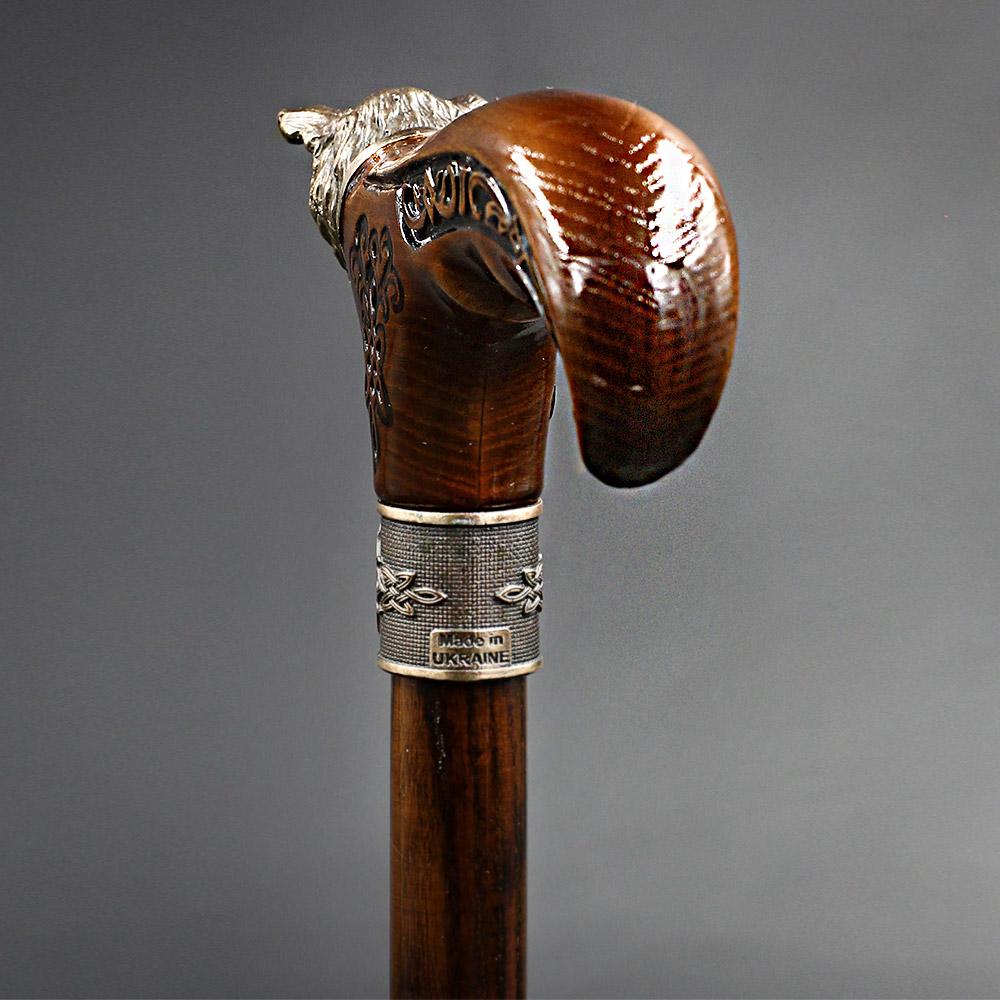 Mystical Cat with Bronze Head: Handcarved Cane with Collar Hand Carved Artisan - Tophatter Daily Deals