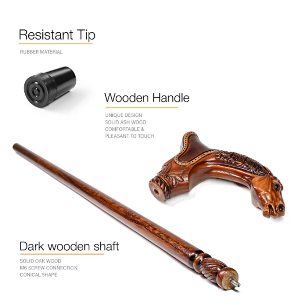 Premium Artisan Horse & Saddle Handcarved Cane Hand Carved Artisan - Tophatter Daily Deals