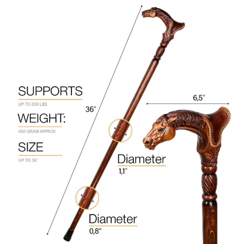 Premium Artisan Horse & Saddle Handcarved Cane Hand Carved Artisan - Tophatter Daily Deals